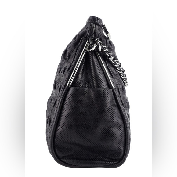 CHANEL Perforated Ultimate Soft Black Leather Hobo Bag Authentic in EUC - Picture 4 of 9